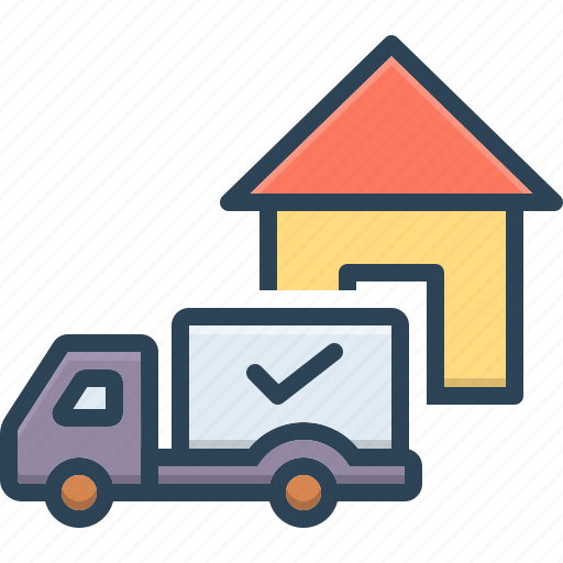 Delivered, conveyed, home, courier, shipped, transport, expressed icon - Download on Iconfinder