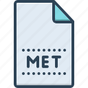 met, document, file, format, folder, letter, extension