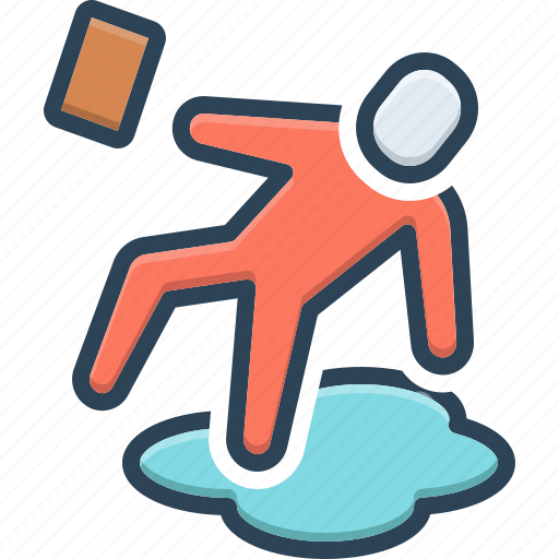 Fell, tumble, slippery, accident, careful, caution, injury icon - Download on Iconfinder
