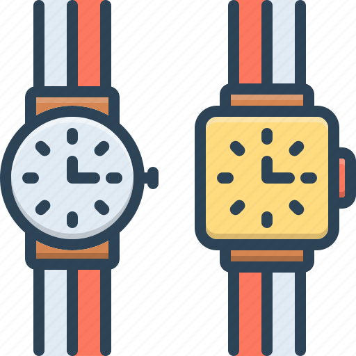 Watches, horologe, timepiece, timer, accessory, gadget, wrist watch icon - Download on Iconfinder