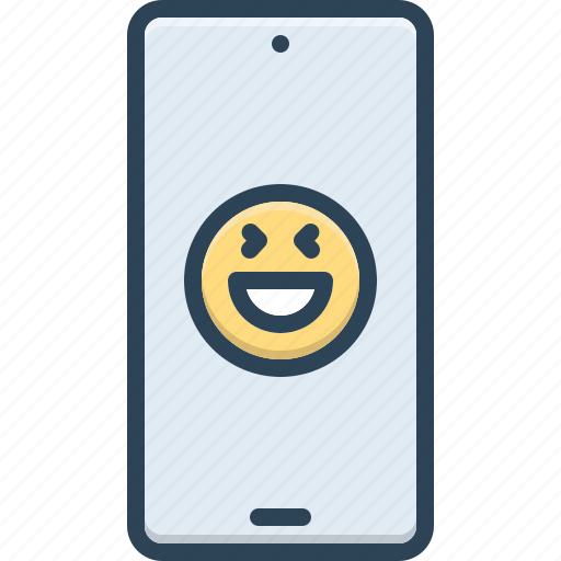 Reaction, response, feedback, repercussion, smiley, phone, conclusion icon - Download on Iconfinder