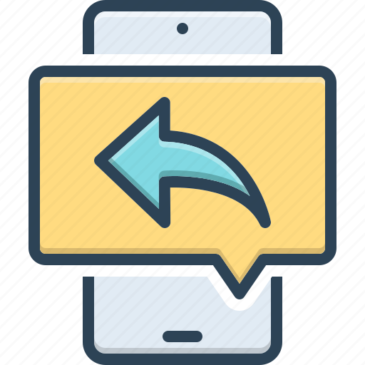 Replies, message, response, reply, arrow, respond, feedback icon - Download on Iconfinder