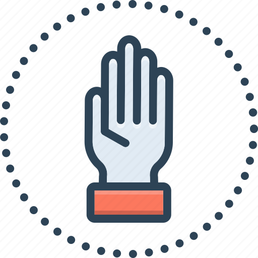 Pam, hand, stop, gesture, raising, palm, raising hand icon - Download on Iconfinder