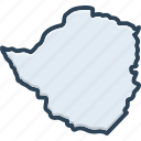 zimbabwe, country, map, atlas, border, cartography, africa