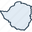 zimbabwe, country, map, atlas, border, cartography, africa 