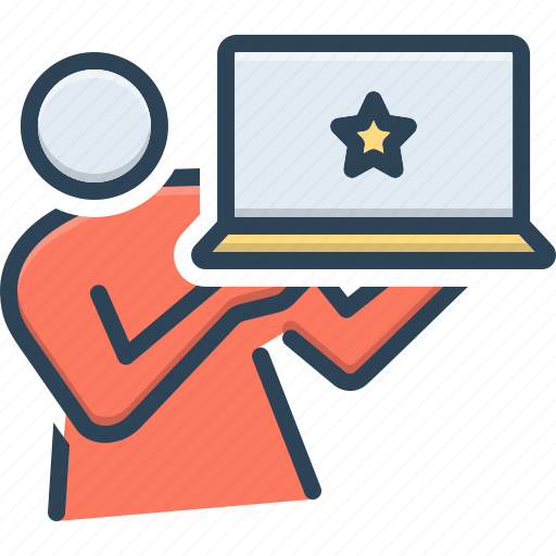 Brand, star, best, launching, quality, bookmark, laptop icon - Download on Iconfinder