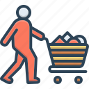 acquisition, basket, cart, consumable, customer, trolley