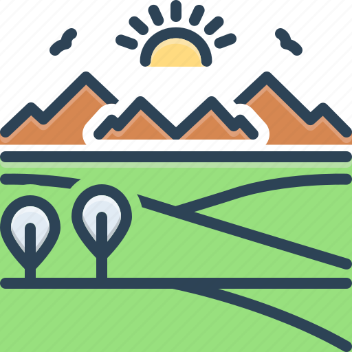 Landscape, scenery, land, terrain, countryside, view, greenway icon - Download on Iconfinder
