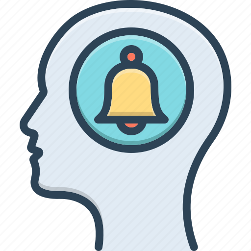Remember, memory, flashback, recall, reminder, bell, brain icon - Download on Iconfinder