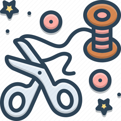 Art, crafted, object, scissors, stationery, thread icon - Download on Iconfinder