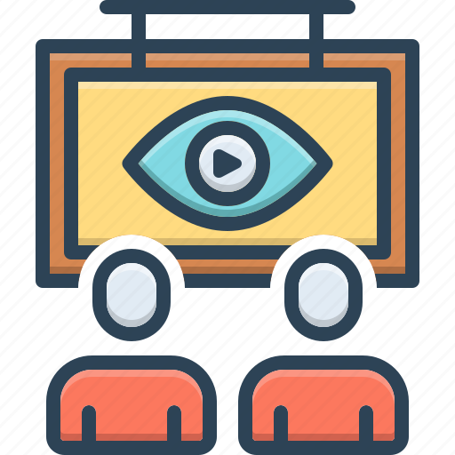 Viewing, observation, watch, movie, video, audience, entertainment icon - Download on Iconfinder