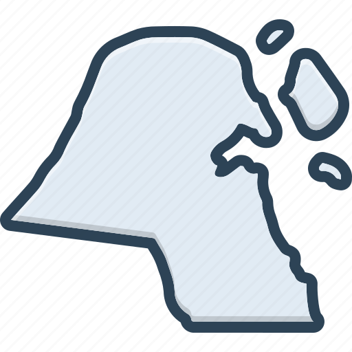 Kuwait, map, location, border, capital, contour, country icon - Download on Iconfinder