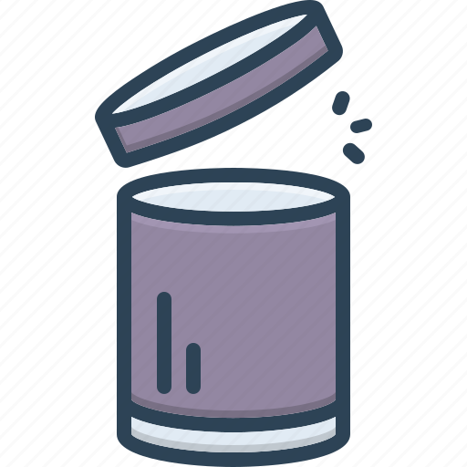 Opens, box, empty, container, trash, dustbin, metal icon - Download on Iconfinder