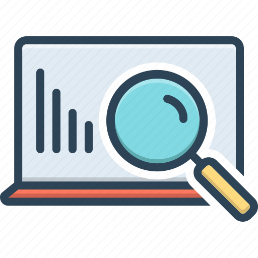 Research, investigation, scrutiny, quest, finding, evaluation, magnifier icon - Download on Iconfinder