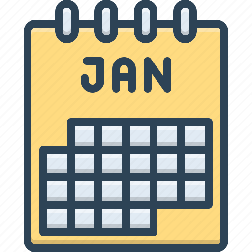 January, annual, calendar, date, month, reminder, schedule icon - Download on Iconfinder