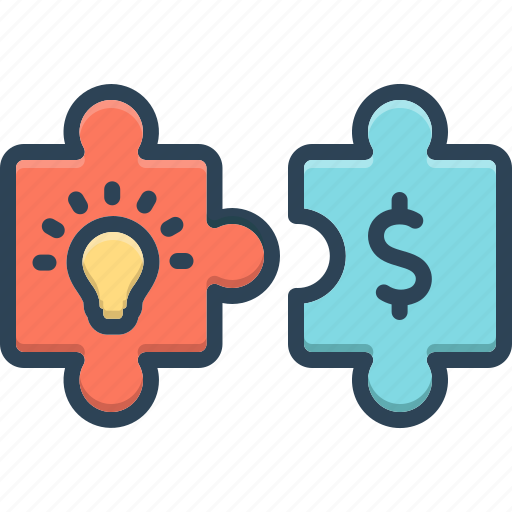 Acquisition, idea, currency, puzzle, innovation, addition, merger icon - Download on Iconfinder