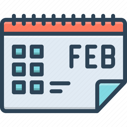 February, calendar, date, number, feb, week, month icon - Download on Iconfinder