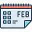 february, calendar, date, number, feb, week, month 