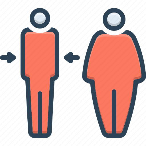 Slim, tall, length, different, opposite, fat, obese icon - Download on Iconfinder