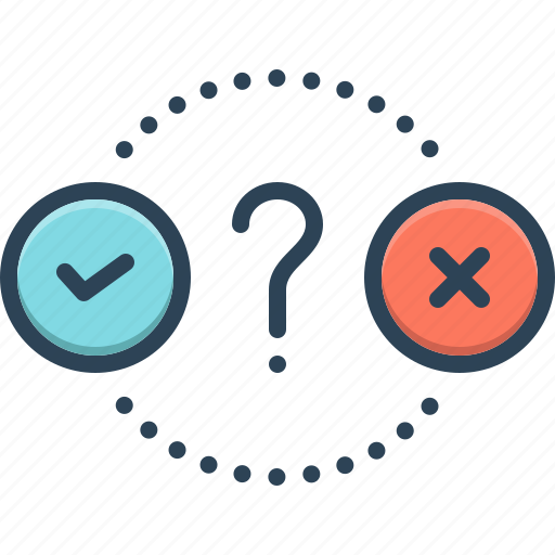 Boolean, wrong, right, doubts, select, approved, question mark icon - Download on Iconfinder