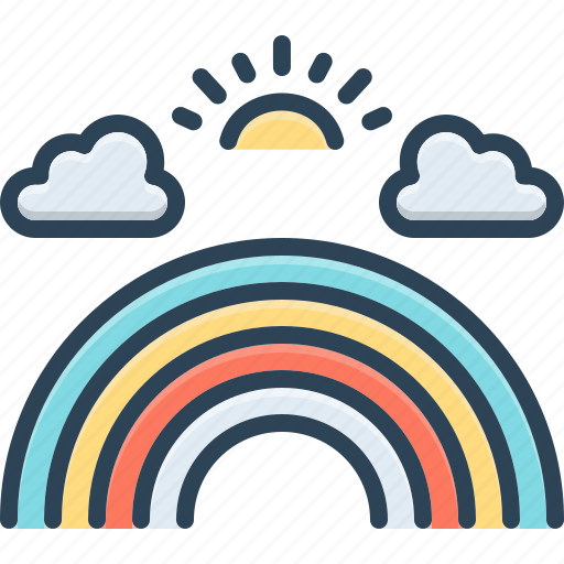 Rainbow, cloud, weather, nature, colorful, sunny, cloudy icon - Download on Iconfinder