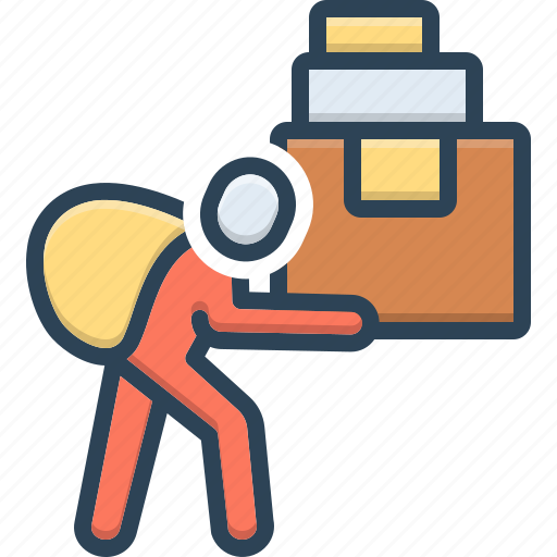 Carry, push, transfer, bring, workers, parcel, heavy icon - Download on Iconfinder