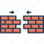 combining, wall, attached, brick, connect, build 