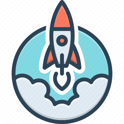 Started, rocket, launch, spaceship, spacecraft, missile, begin icon - Download on Iconfinder