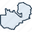 zambia, map, border, country, division, political, borough 
