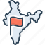 national, flag, india, country, region, hindustan, political map 