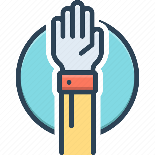 Hand, raised, candidate, helpful, charity, democracy, hands up icon - Download on Iconfinder