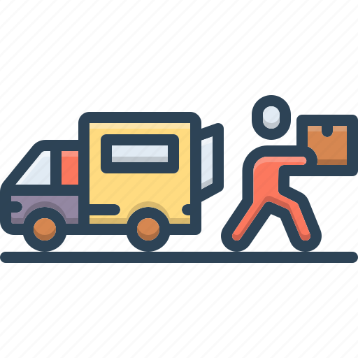 Courier, service, parcel, truck, home delivery, online order, delivery man icon - Download on Iconfinder