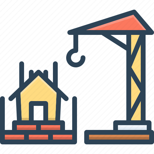 Build, constructed, construction, crane, house site, maintenance tools, lifter icon - Download on Iconfinder