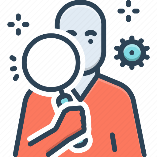 Observed, discern, detect, attended, searching, research, magnifier icon - Download on Iconfinder
