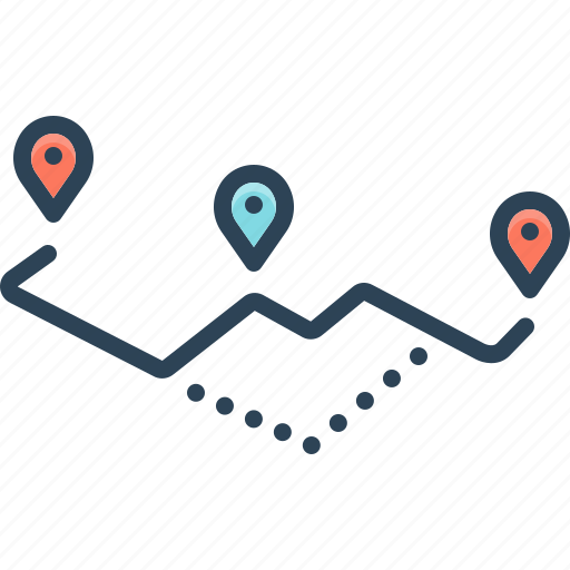 Routes, location, direction, pathway, way, pointer, road map icon - Download on Iconfinder