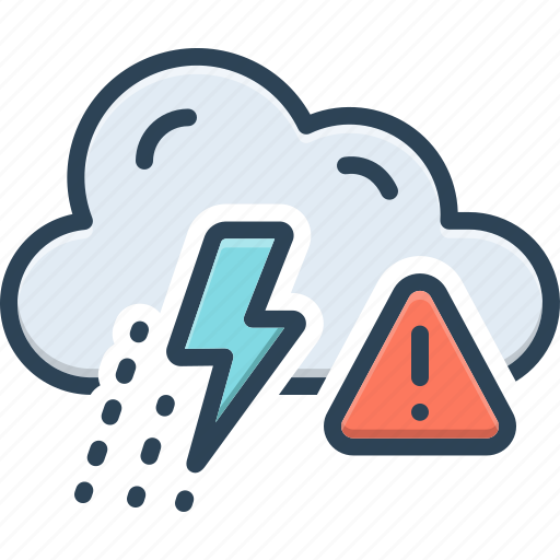 Alert, warning, caveat, admonition, climate, weather conditions, rain burst icon - Download on Iconfinder