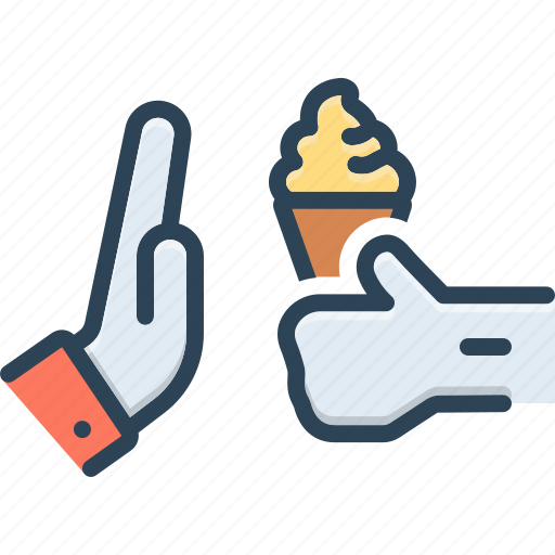 Deny, reject, decline, disown, disaffirm, disavow, icecream icon - Download on Iconfinder