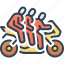 triple, bike, motorcycle, motorbike, together, triple loading on bike, unsafe driving 
