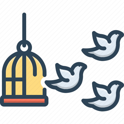 Freedom, liberation, liberty, liberties, cage, birdcage, flying bird icon - Download on Iconfinder