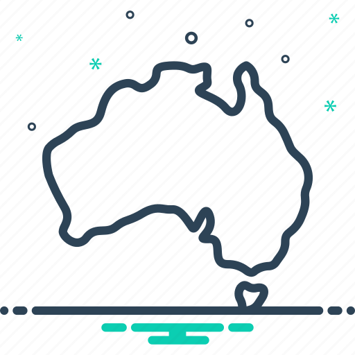 Australia, map, country, contour, region, border, brisbane icon - Download on Iconfinder