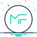 mf, letter, company, brand, initial, alphabet, monogram, typography