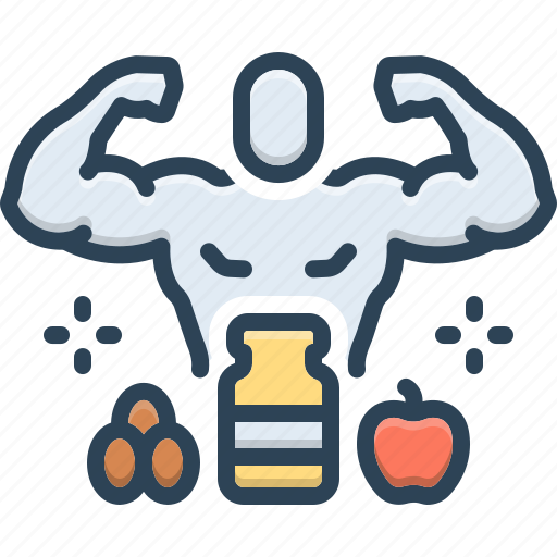 Gains, protein, fitness, bodybuilding, healthy, nutrition, nourishment icon - Download on Iconfinder