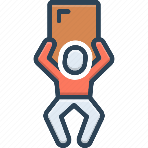 Heavily, laboriously, bulky, burdensome, cumbersome, strength, lifting icon - Download on Iconfinder