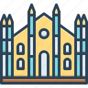 milan, cathedral, church, monument, building, european, tour, tourism