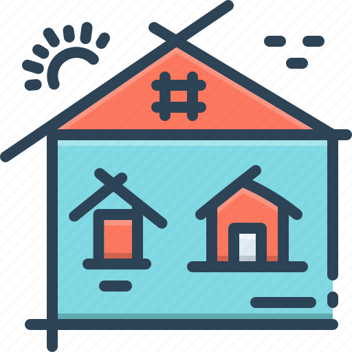 Roughly, house, sun, drawing, ordinarily, draft, blue print icon - Download on Iconfinder