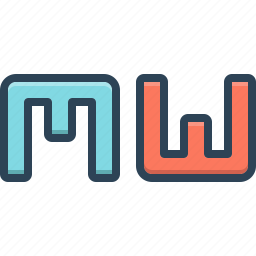 Mw, monogram, letter, brand, initial, alphabet, marketing icon - Download on Iconfinder