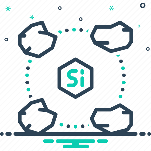 Silicon, silicium, chemical, element, periodic, metal, atomic icon - Download on Iconfinder