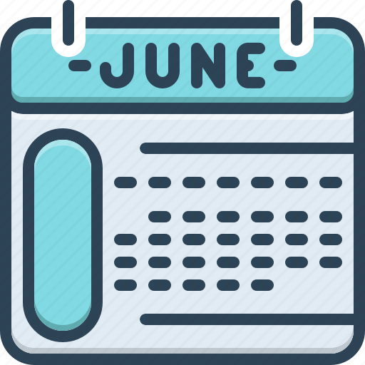 June, calendar, almanac, reminder, schedule, deadline, organizer icon - Download on Iconfinder