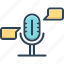 pitch, microphone, record, podcast, broadcaster, karaoke, voice message, chat bubble 