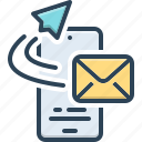 sent, message, mail, online, smartphone, communication, envelope, paper plain